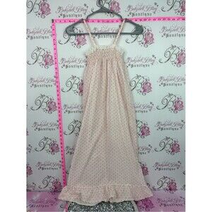 Dress vintage milkmaid Light Pink Polka Dot Maxi Sundress